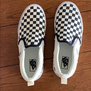 NWOT or Box Checker boarded Vans boys shoes